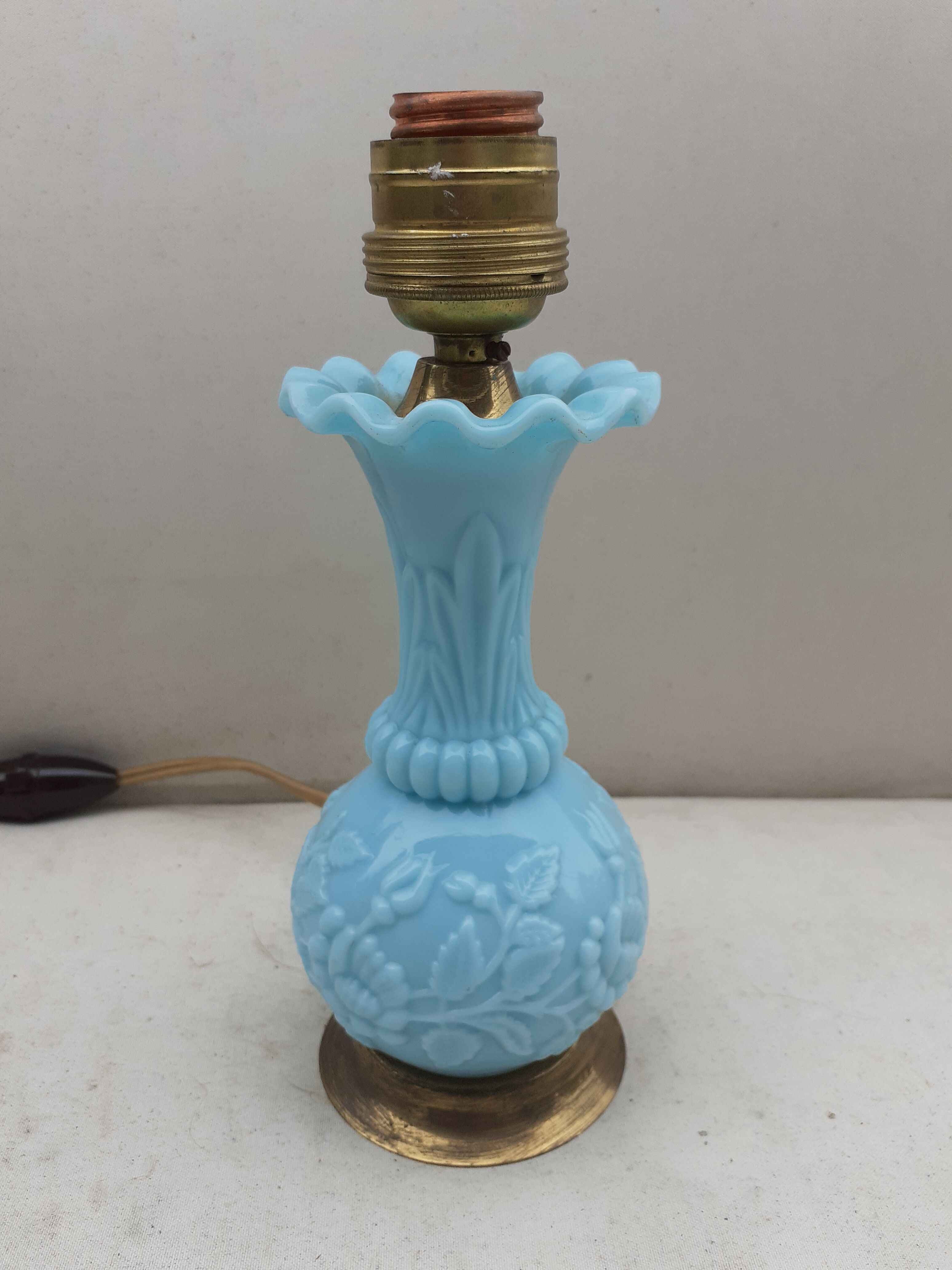 Sky blue opaline lamp foot