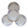 4 vintage white and blue earthenware dinner plates - Floral design