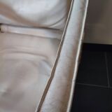 White leather safari armchair