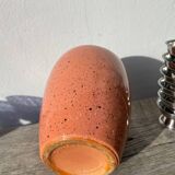 Large West German speckled salmon and black ceramic vase