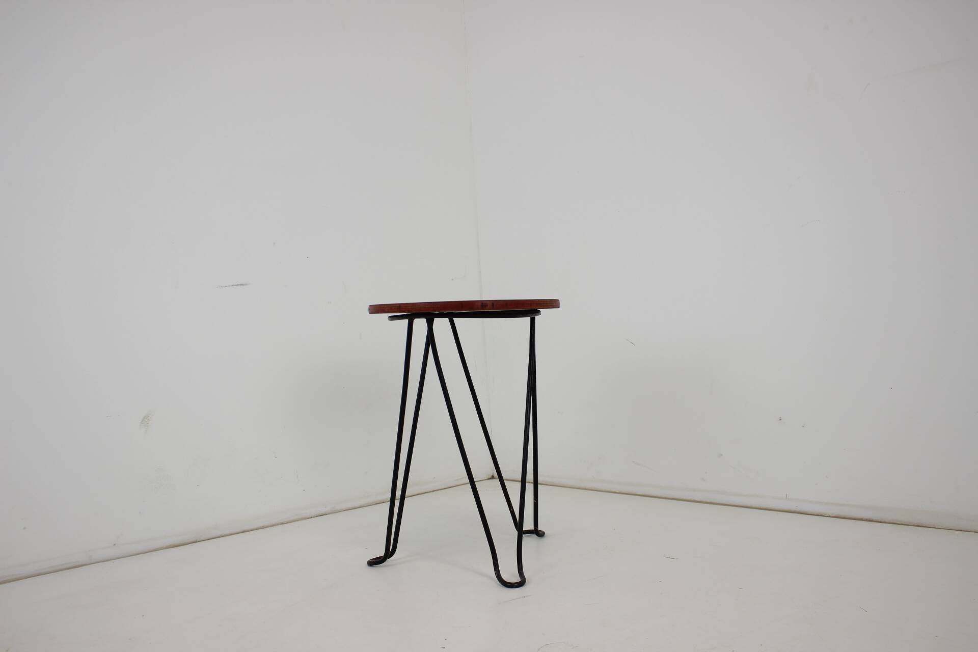 Tabouret en bois et métal, Tchécoslovaquie 1950