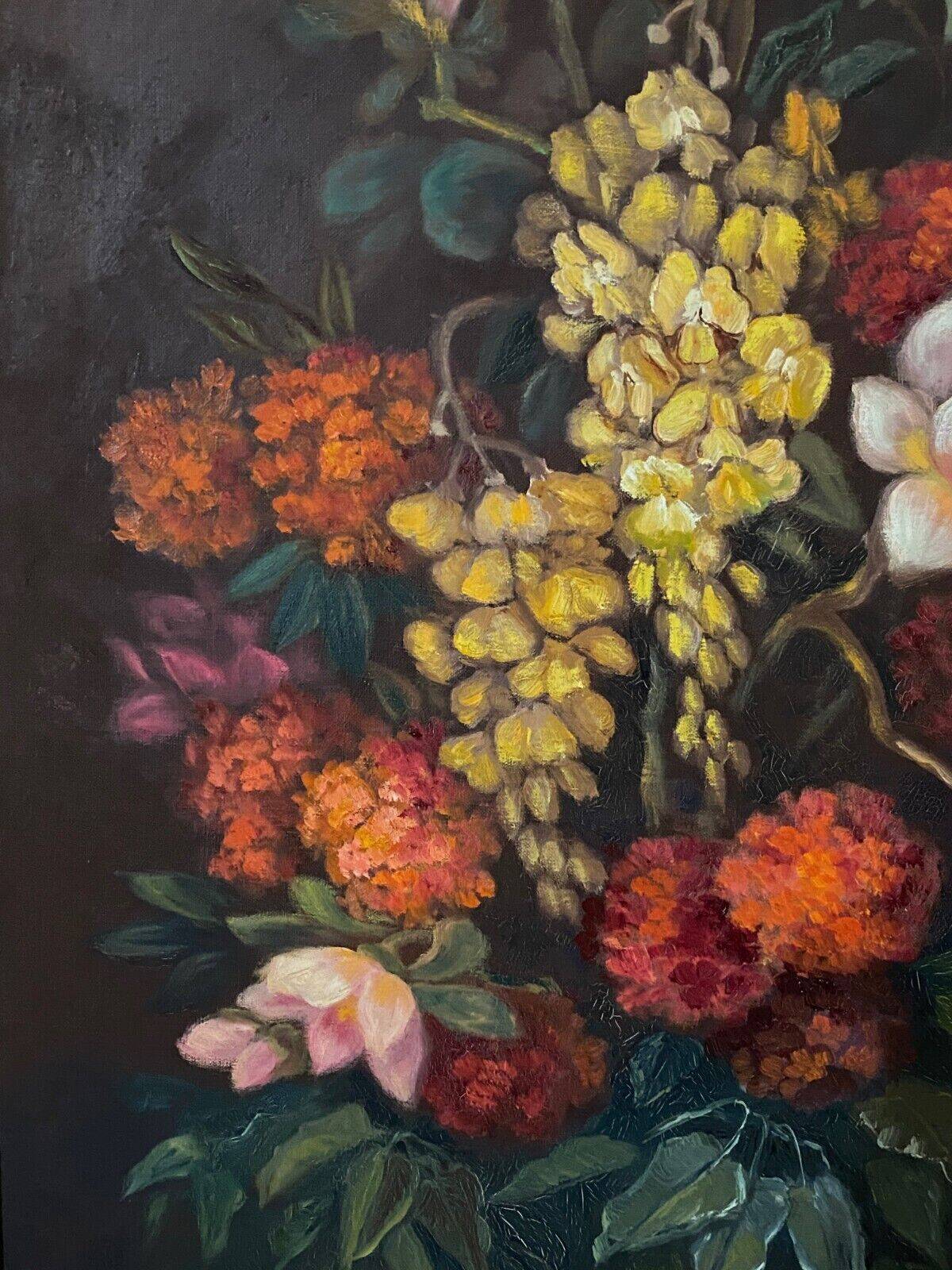 Oil on canvas by Picquet still life bouquet of flowers 1930