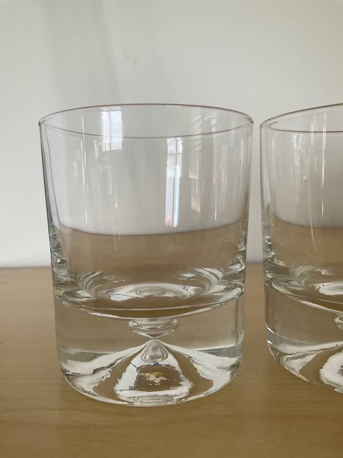 Kosta Boda Set of 4 Whiskey Glasses with Bubble Base