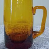 4 amber glass cups