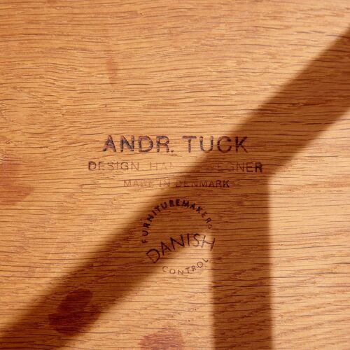 Set of three AT-40 oak nesting tables by Hans J. Wegner for Andreas Tuck