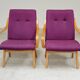 Pair of 6953 purple armchairs by Jaroslav Smidek for TON (Thonet)