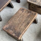 Small stool, side stool in old teak, footrest