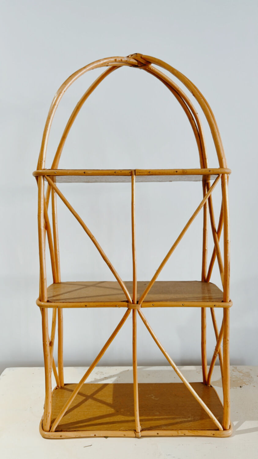 Vintage rattan shelf