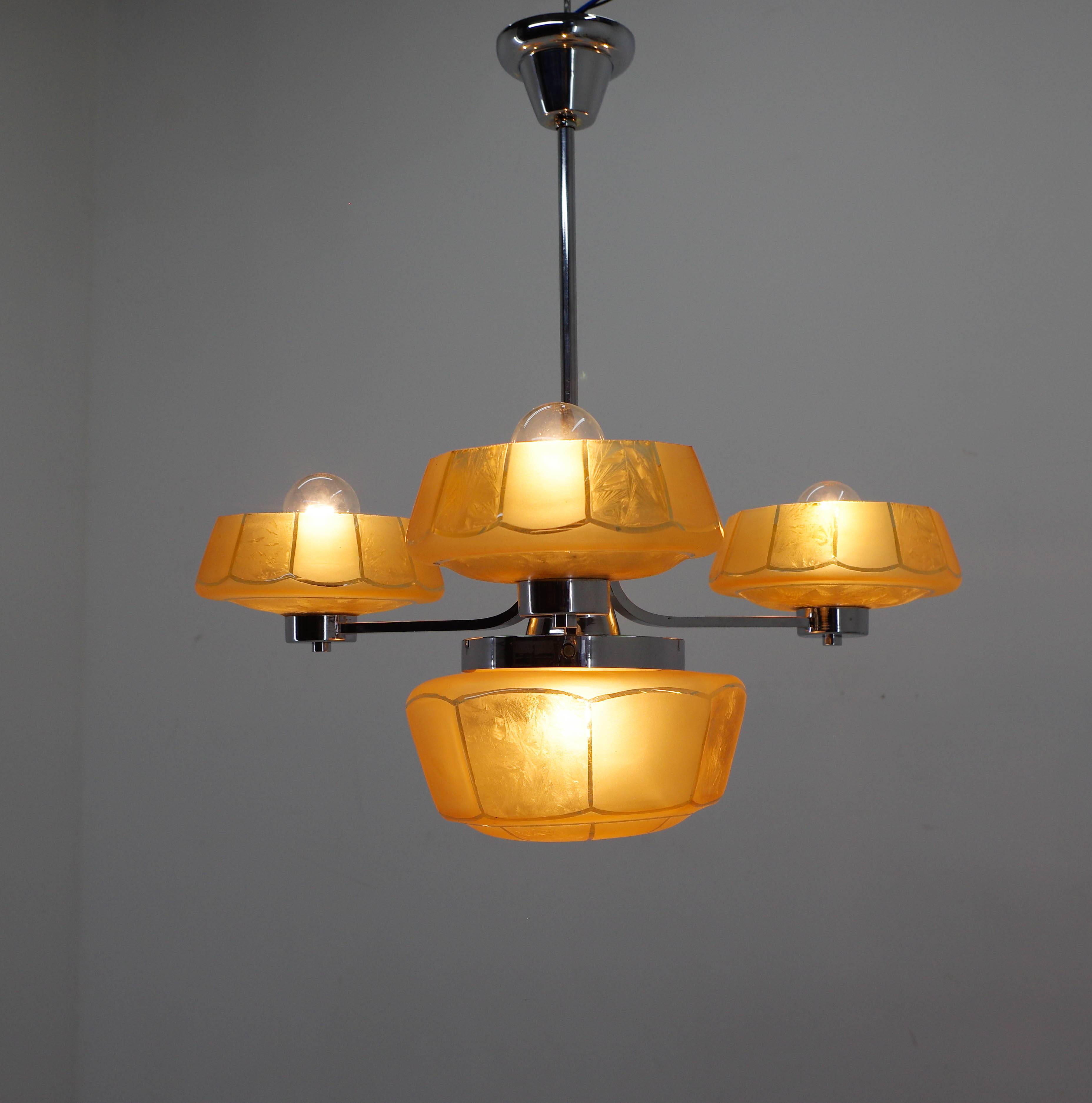 Art Deco Chandelier, 1940s