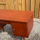 Vintage wooden desk teak veneer sixties conical legs 1 drawer