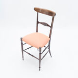 Rare pair of Campanino Chiavari walnut chairs by Fratelli Levaggi 1950