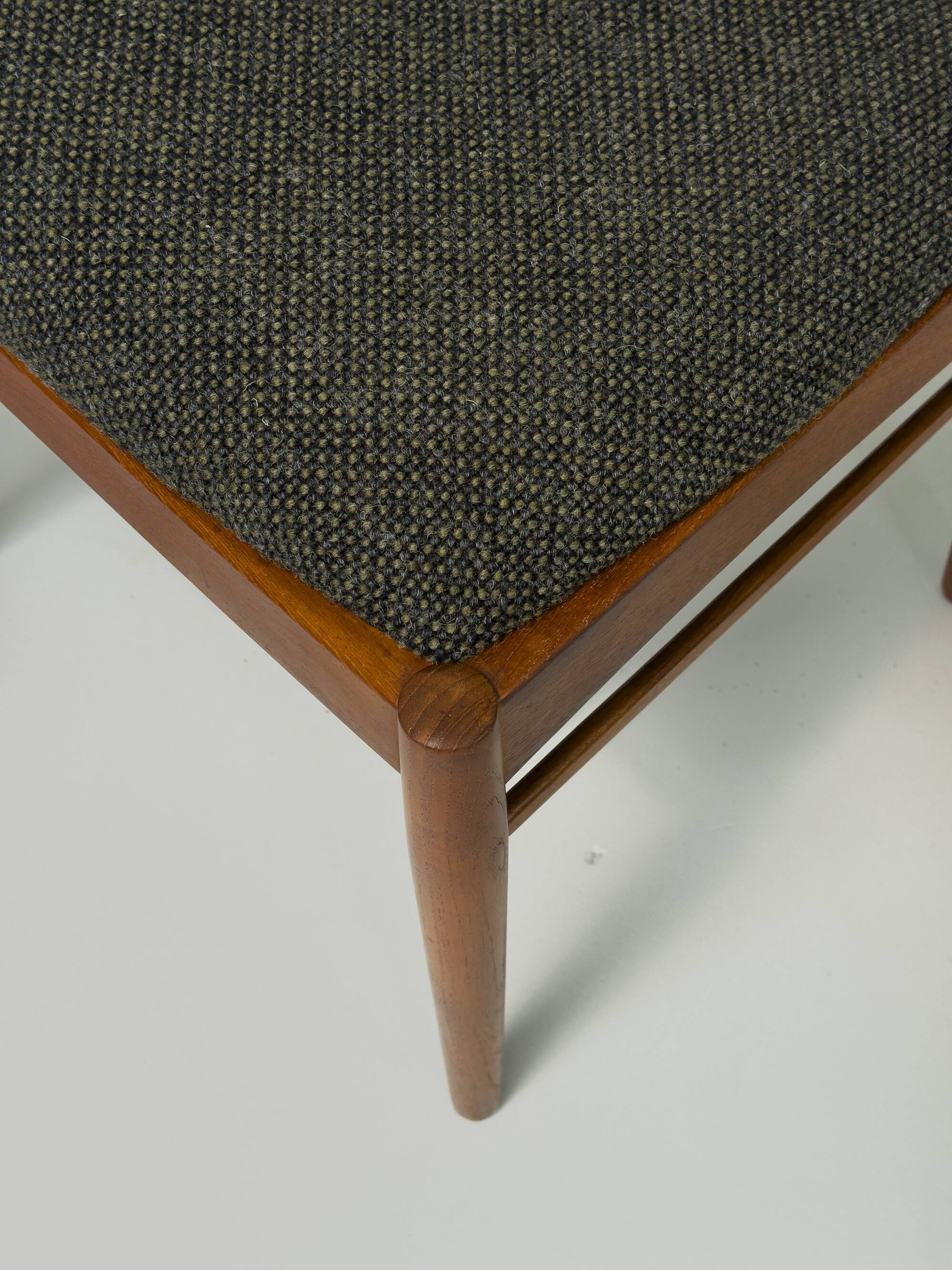 Teak and Wool Dining Chairs from Korup Stolefabrik, 1960s, Set of 4