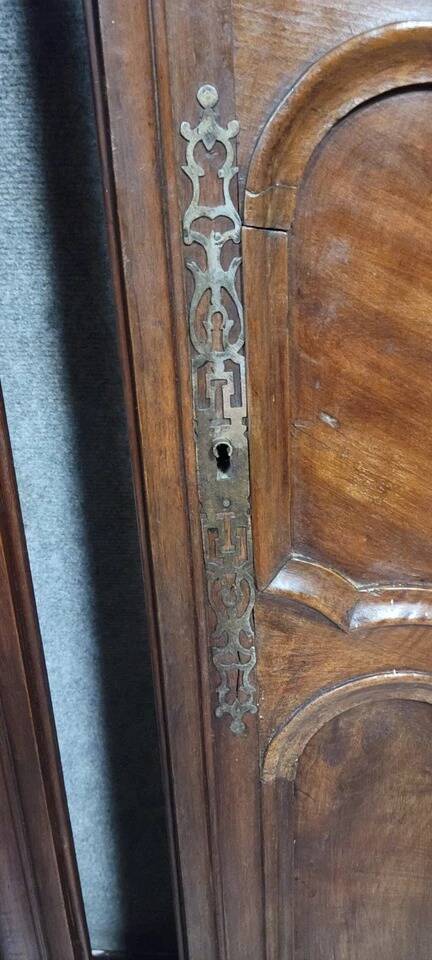 Pair of Louis XV period molded doors in solid walnut