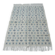Nomadic Tunisian Berber rug, margoum kilim, ethnic in beige and blue wool.