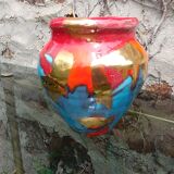 Glazed ceramic vase vintage 60s ceramics of gévaudan