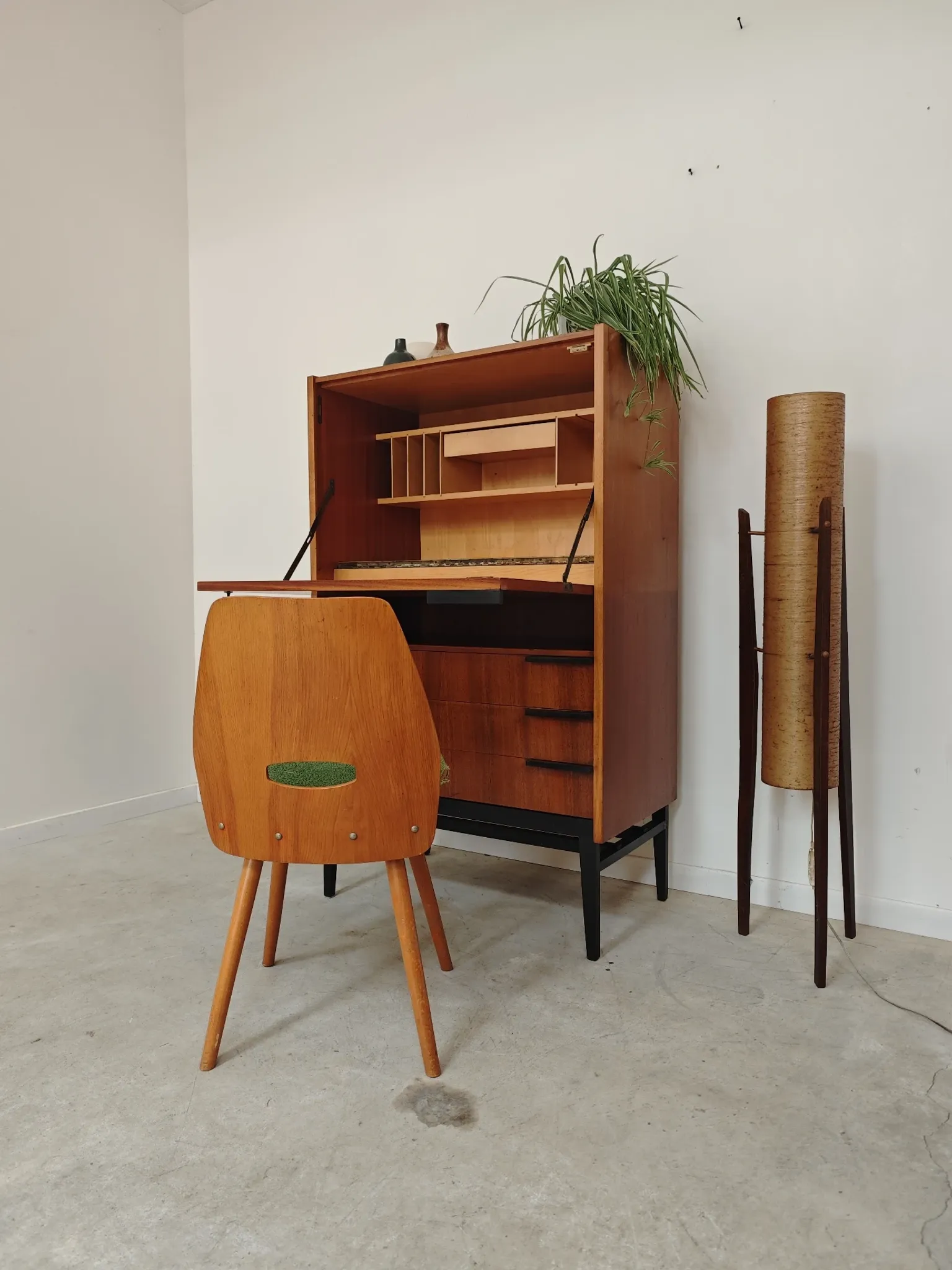 Wooden secretary by Frantisek Mezulanik for Up Zavody
