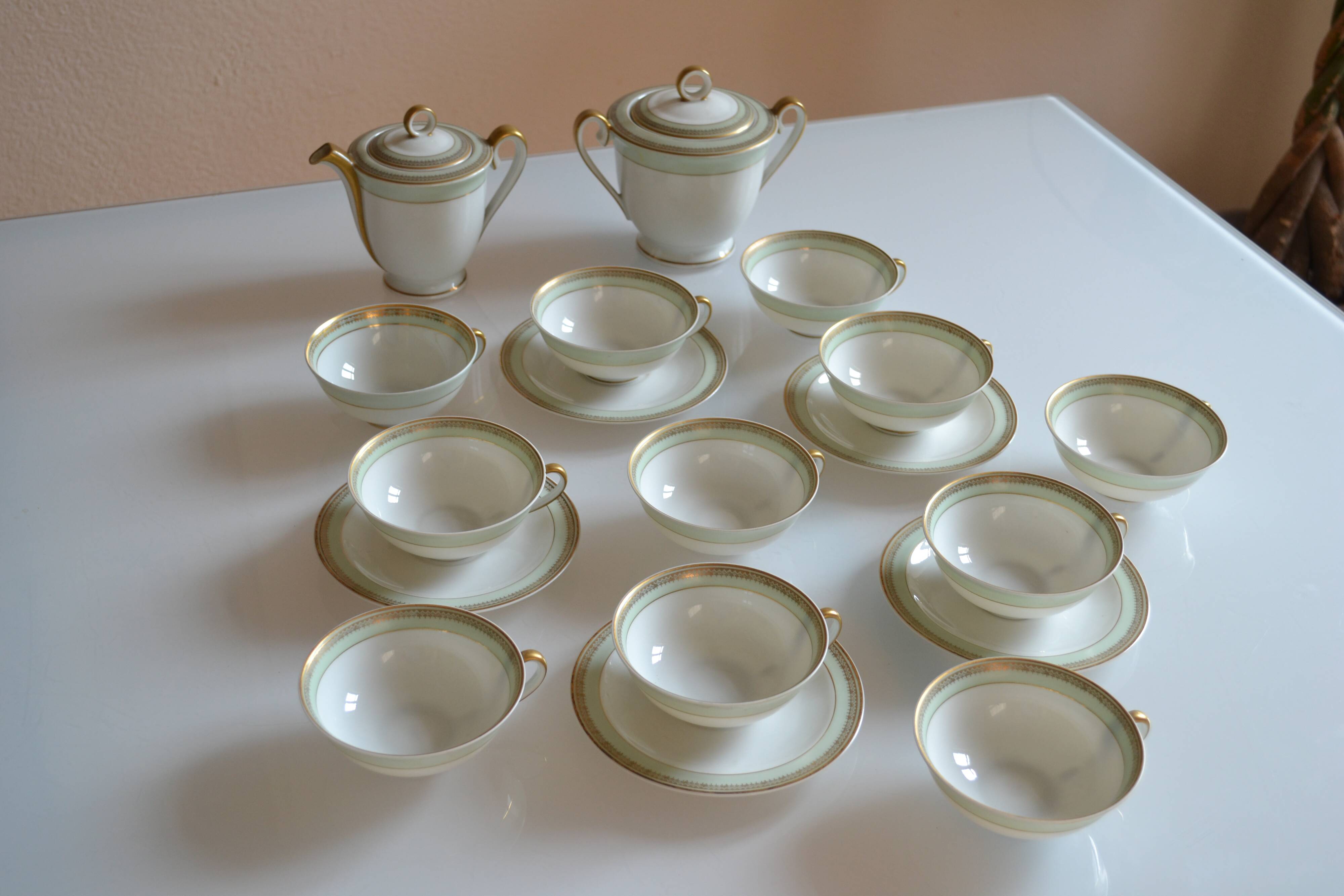 Service à thé ou à café porcelaine de Limoges A. Giraud & Brousseau 1940