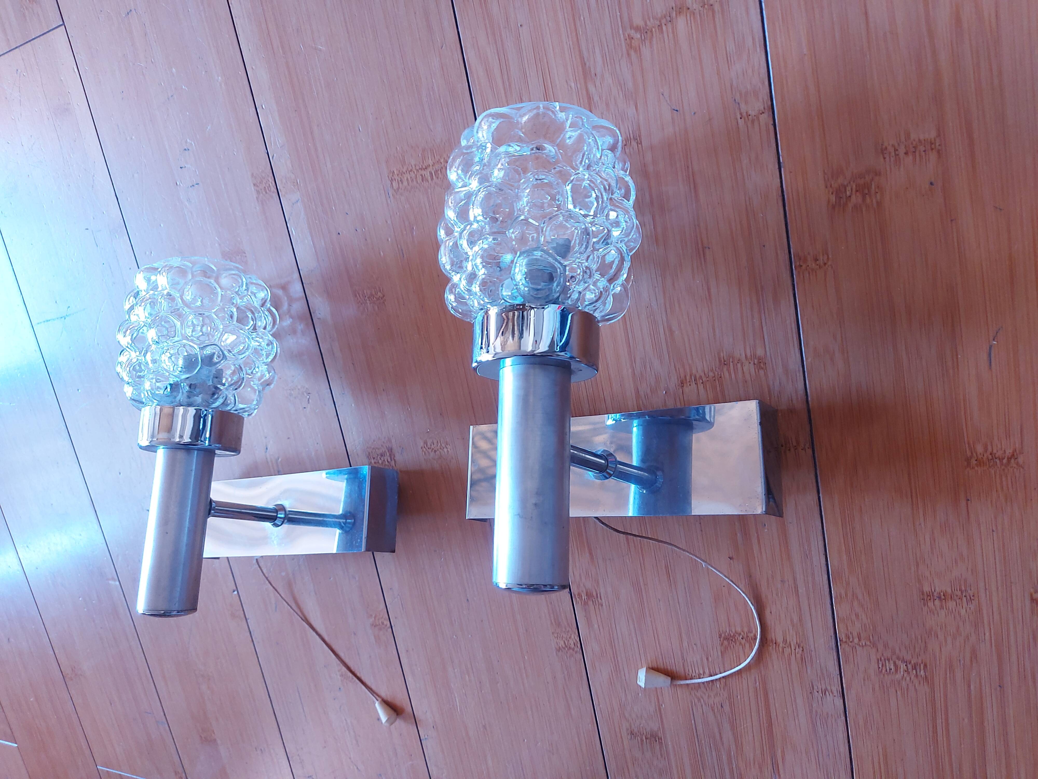 Pair of vintage 70's wall lights