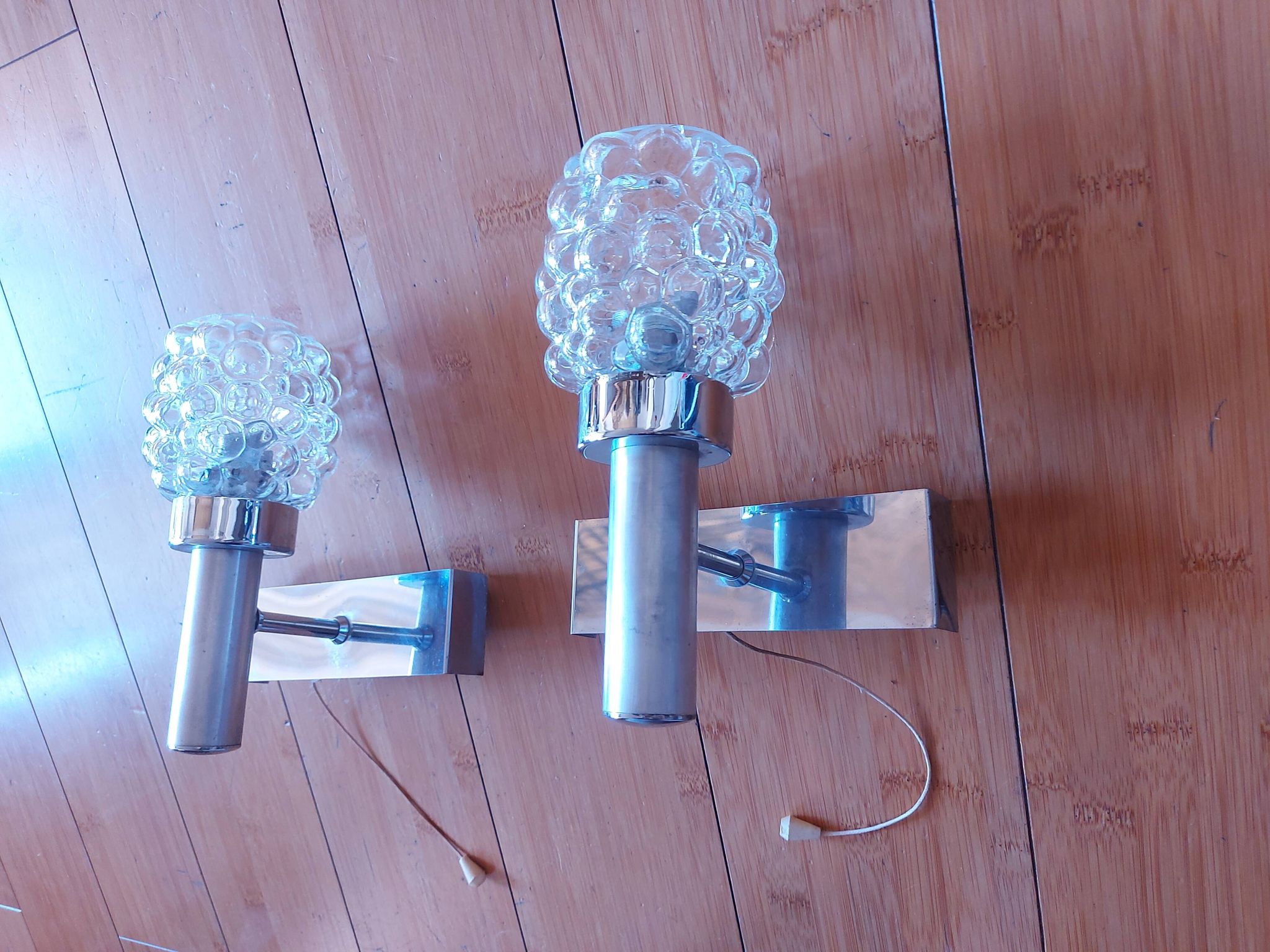 Pair of vintage 70's wall lights