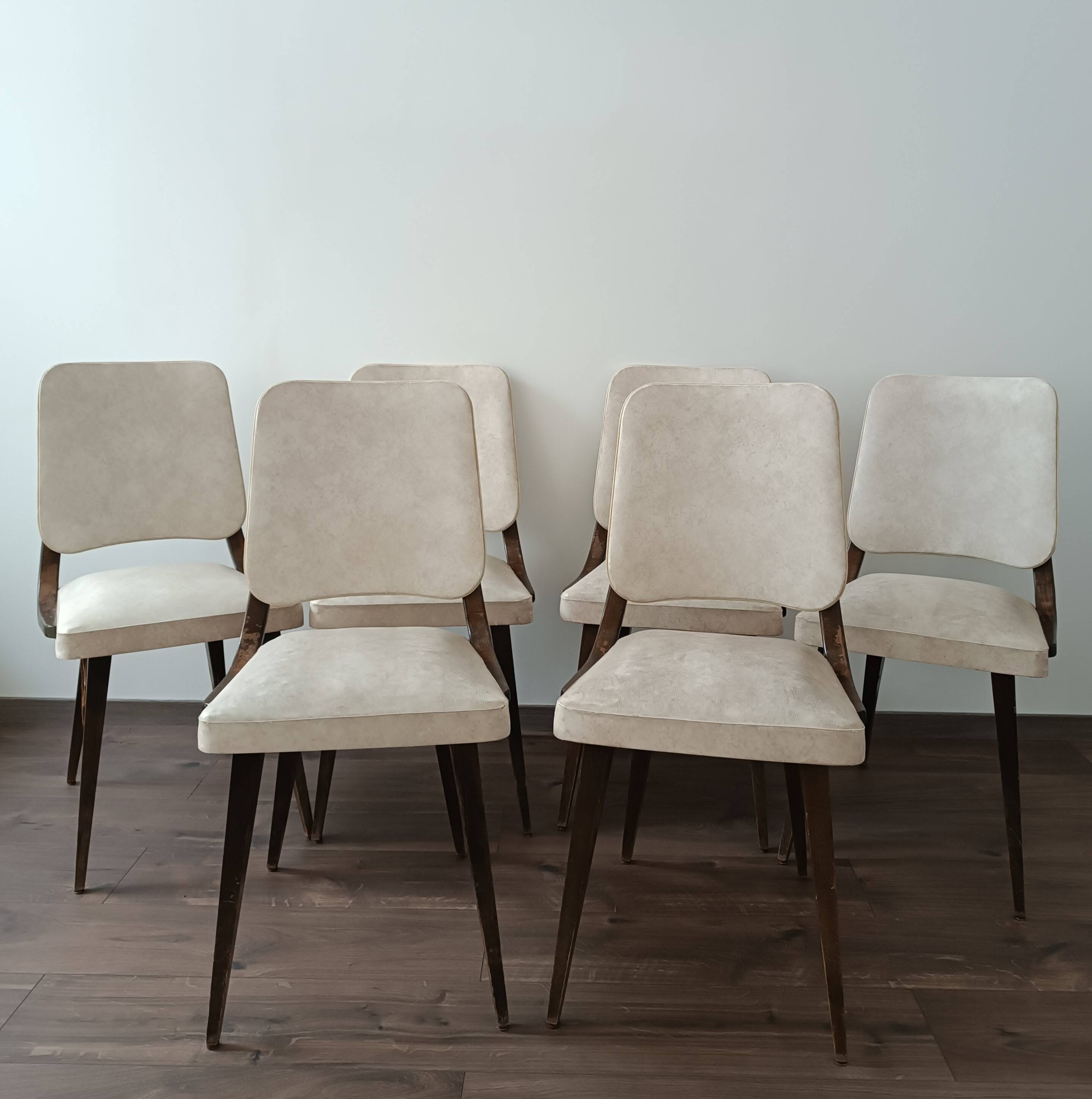 Série de 6 chaises design 1960