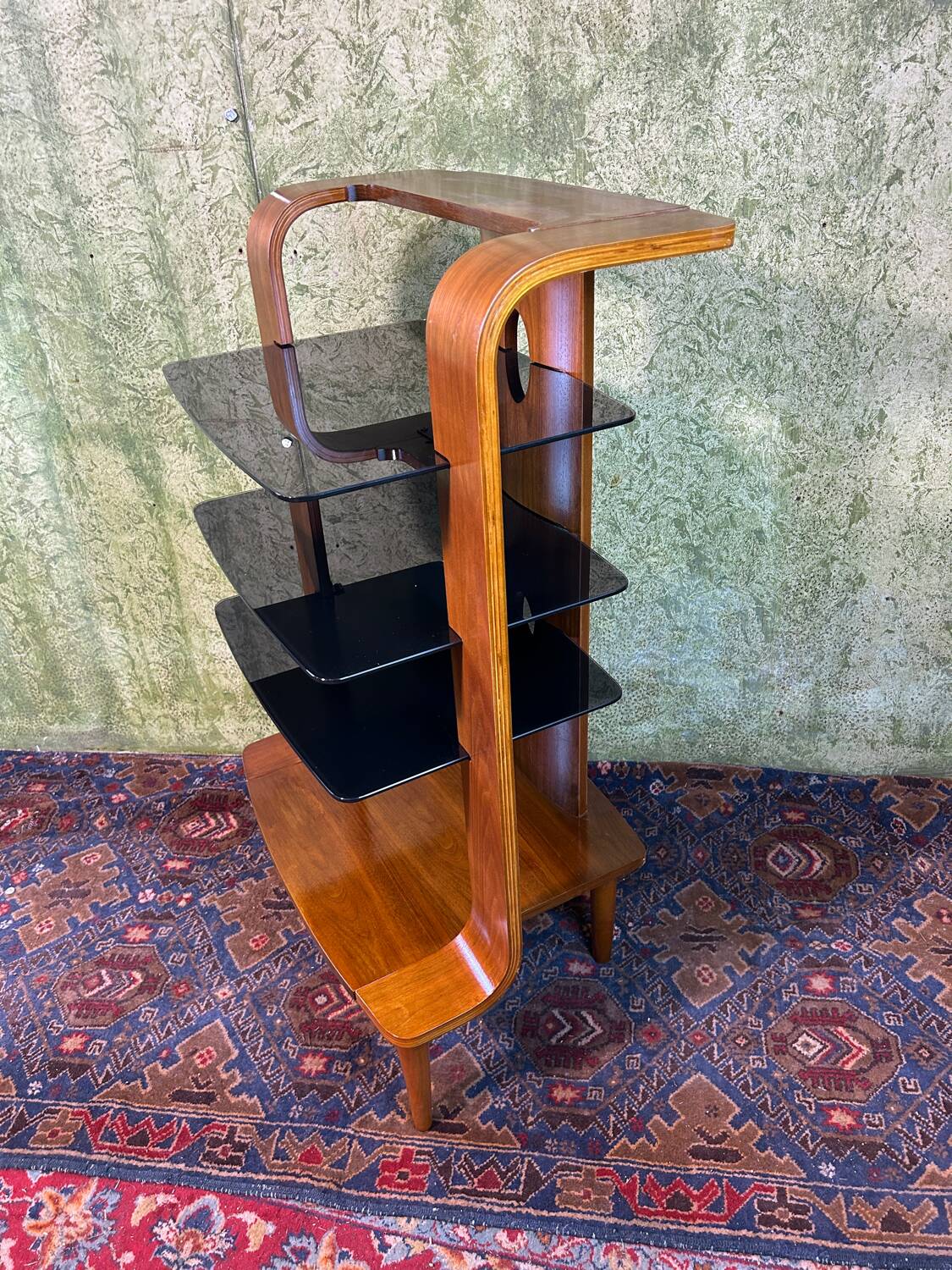Mid century retro vintage teak stand shelf 1970