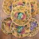 7 dessert plates barbotine Sarreguemines