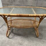 vintage coffee table from the 60s rattan
