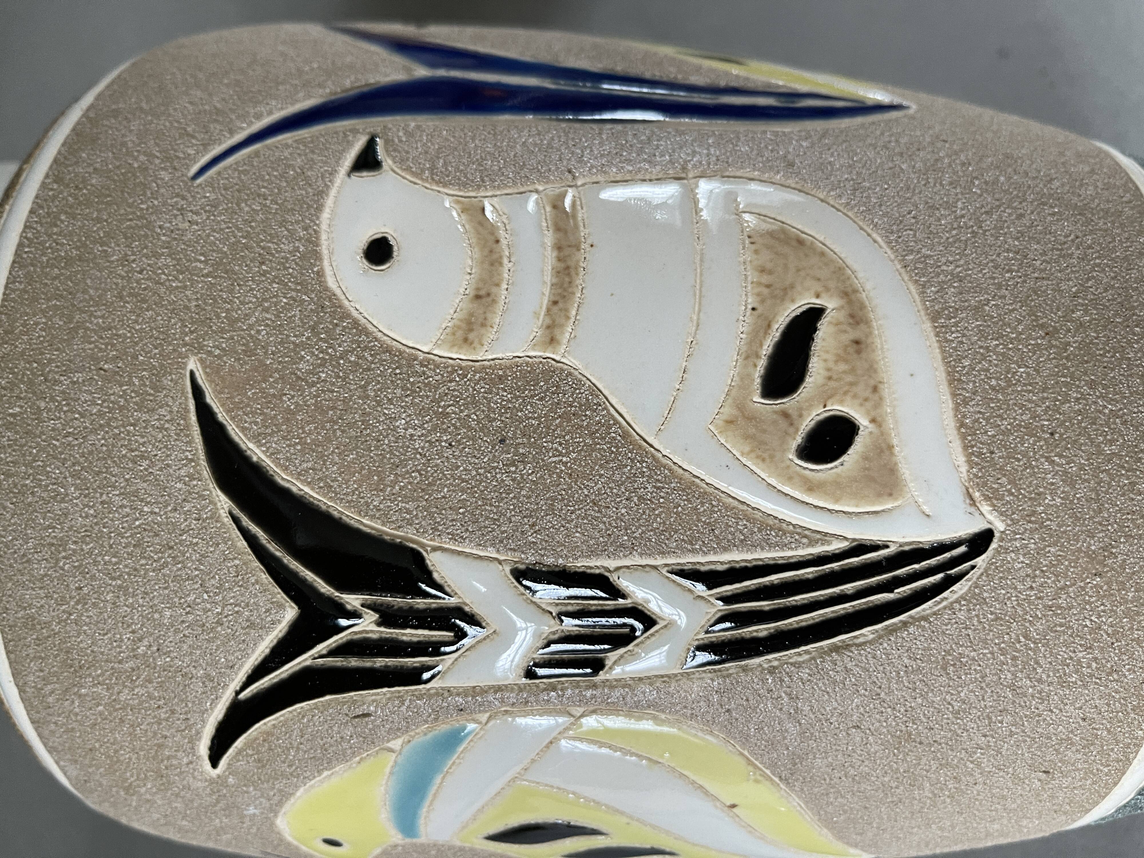 Vase with parakeets 50s