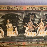 Tableau à la gouache sur tissu indien