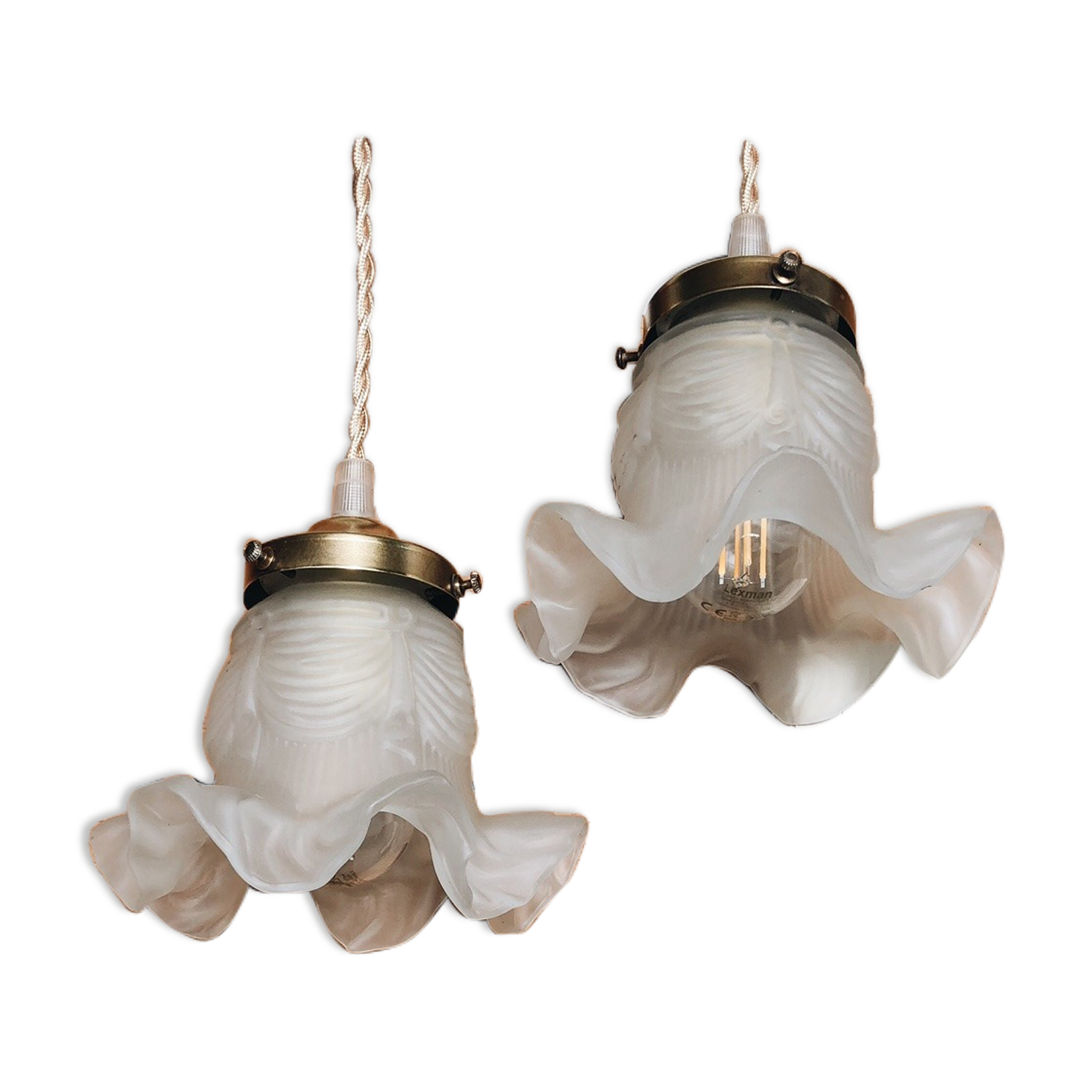 Duo of draped "tulips" walkmen