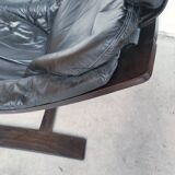 Pair of Kroken armchairs in black leather