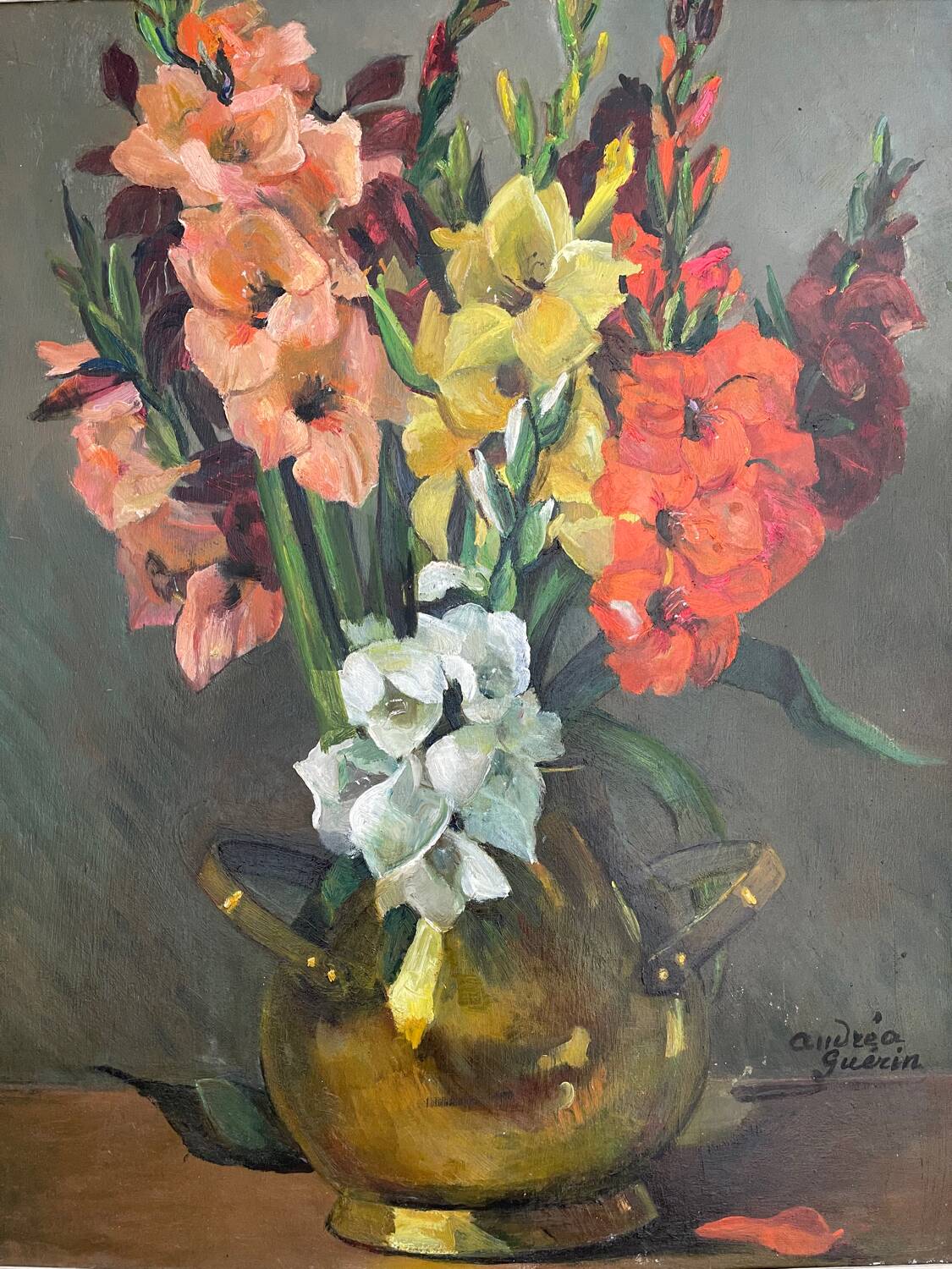 Wooden table signed gold medal