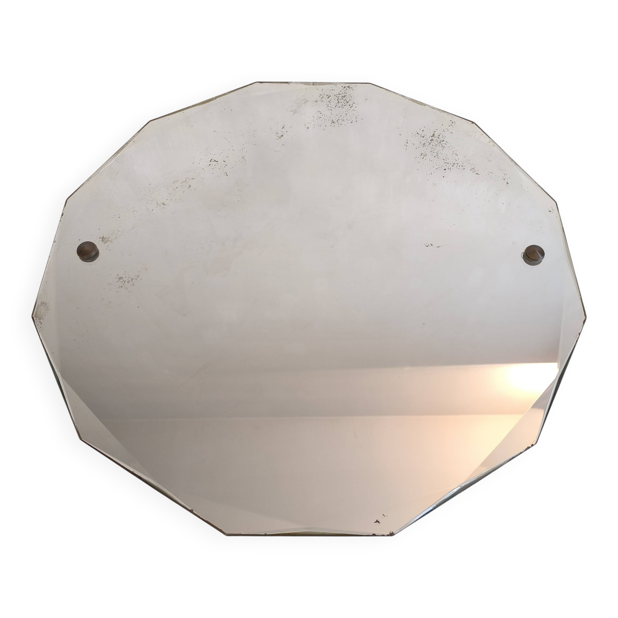 Élégant miroir ancien biseauté à 12 pans – style Art Déco vintage