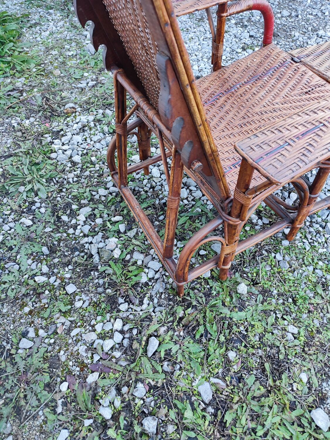 Rattan chaise longue 1900