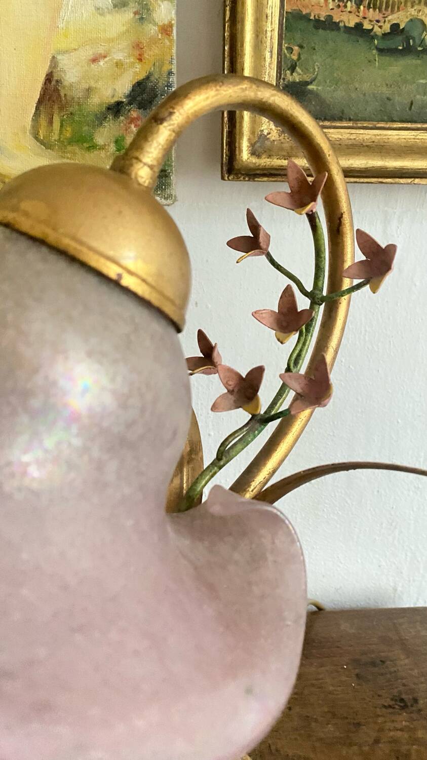 Vintage flower and foliage lamp, Italy, 1960s