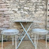 Pair of tin stools