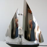 Vintage sailboat lamp 1970 chrome