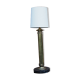 Lampe colonne en laiton et marbre noir