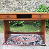 Vintage teak marine desk with 2 drawers.