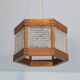 Scandinavian hanging lamp in teak and glass 1960
