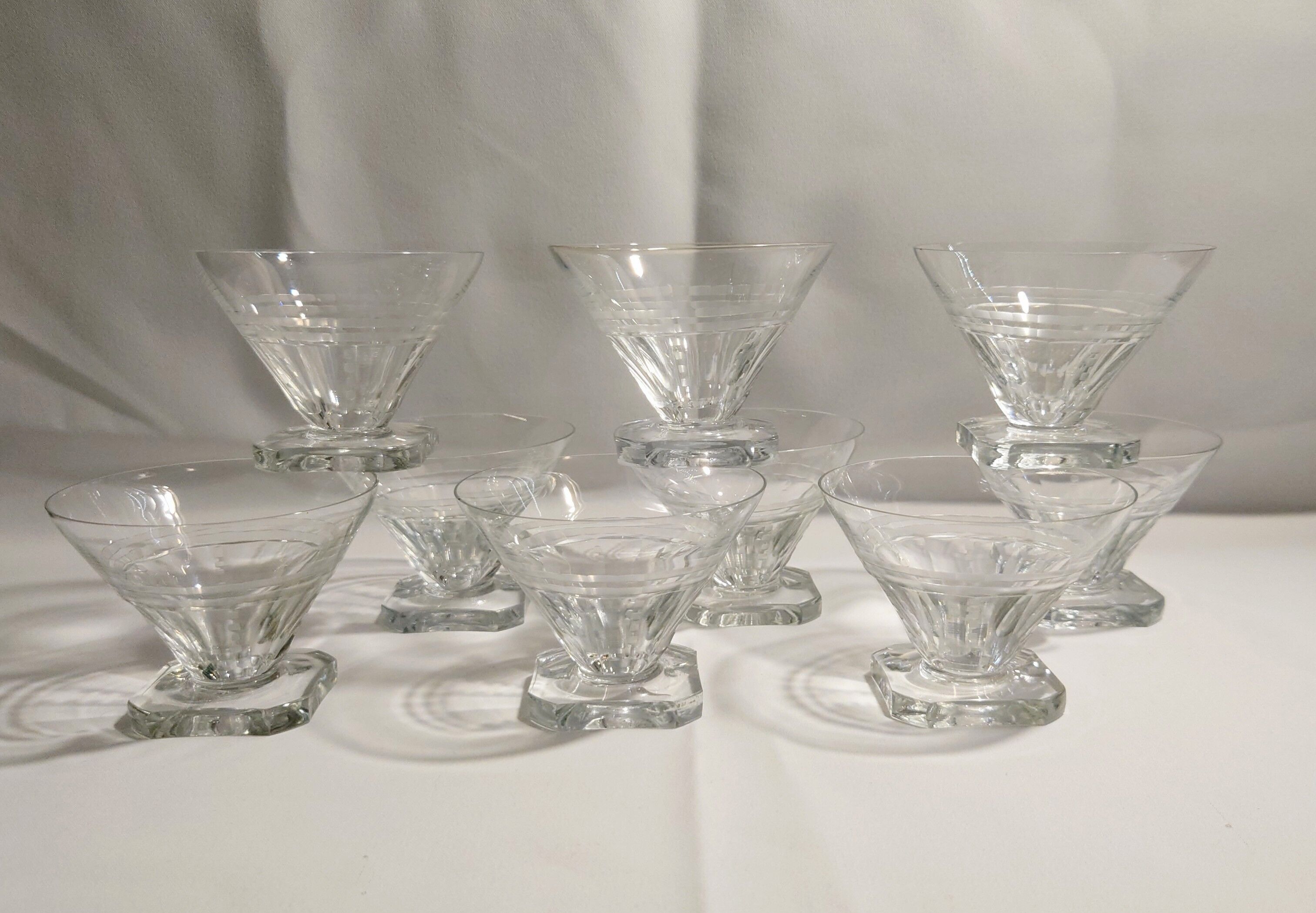 9 Portieux art deco champagne glasses