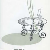 Kitsch art print from the 1950s/60s, modern décor. Wrought iron table.