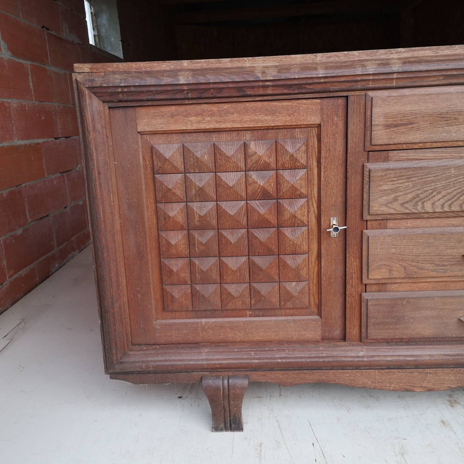 Enfilade Buffet Charles Dudouyt Art Deco 1940 - Solid Oak - Dami Top