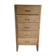 Vintage 5-drawer chest of drawers in waxed solid pine.