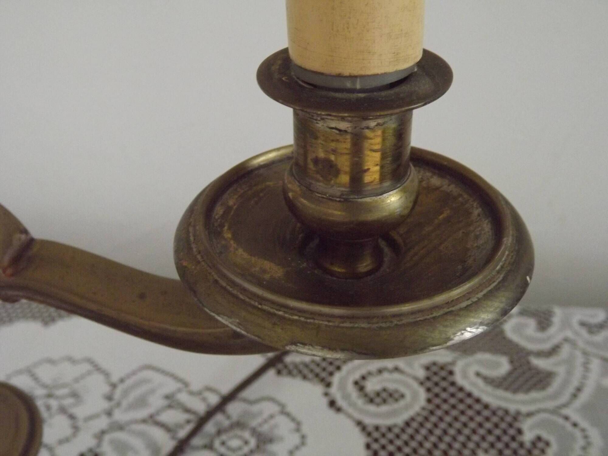 2 Light French Vintage Brass Boulotte Table Lamp With Cream Pleated Shade 5