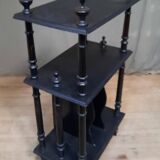 Blackened wooden shelf