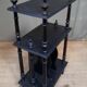 Blackened wooden shelf