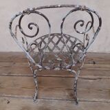 Xix° wrought iron garden armchair