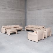 Vico Magisretti 'Maralunga' Suite of Sofas and Armchairs for Cassina
