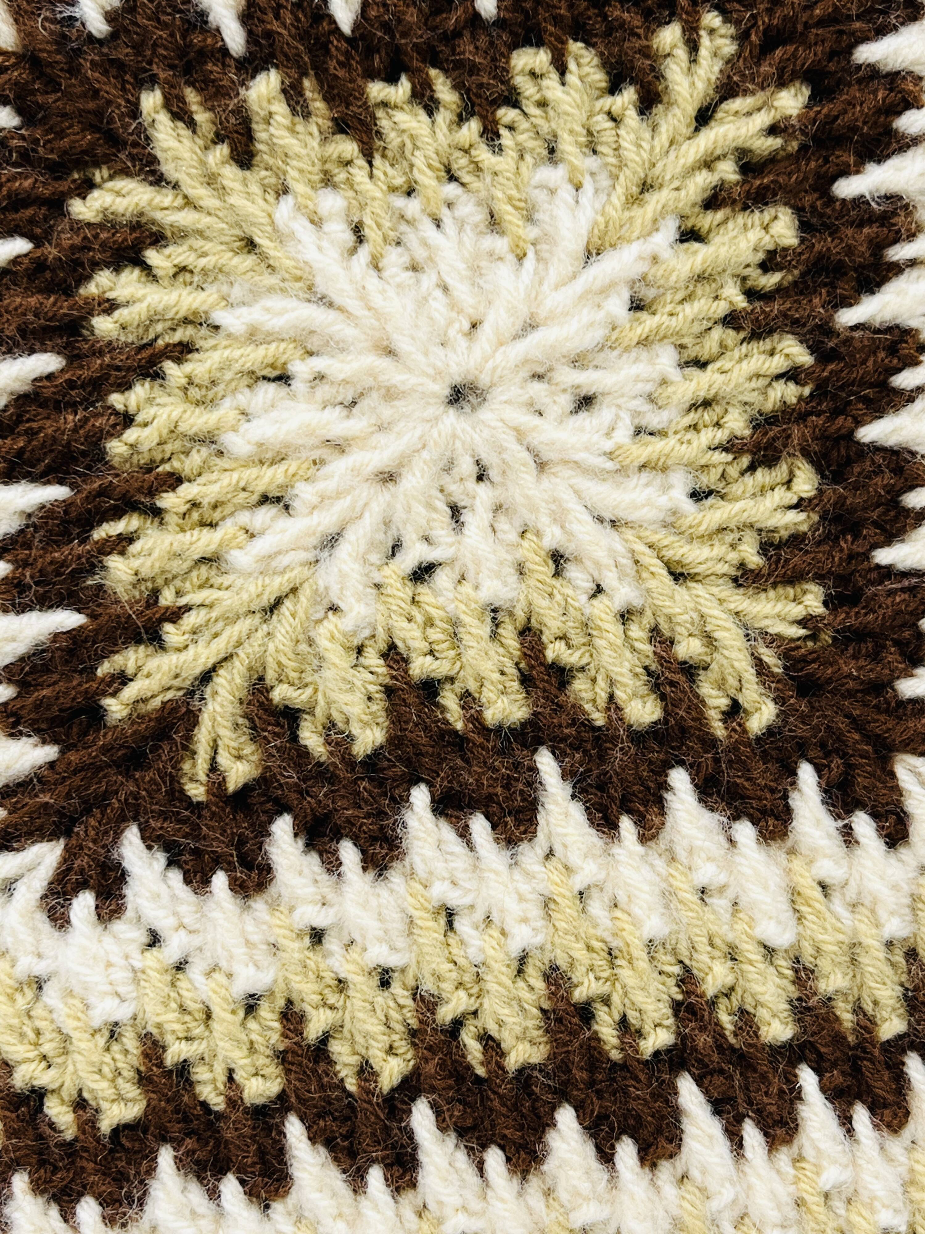 Vintage 70s crochet cushion